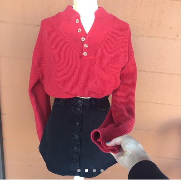 Vintage LL Bean Button Up Henley Pullover - Picture 2 of 4